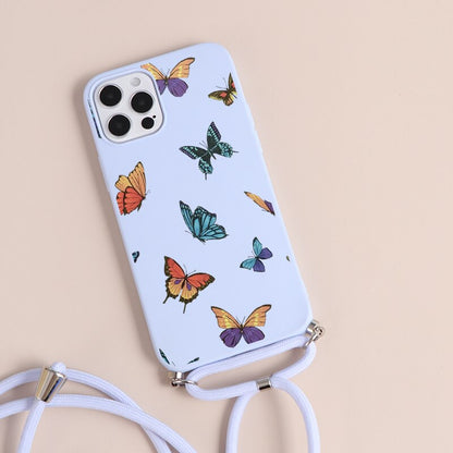 Bonita funda de teléfono con flores y mariposas para iPhone💗™