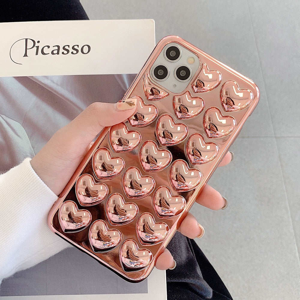 Funda enchapada 3D de corazón  💞™️