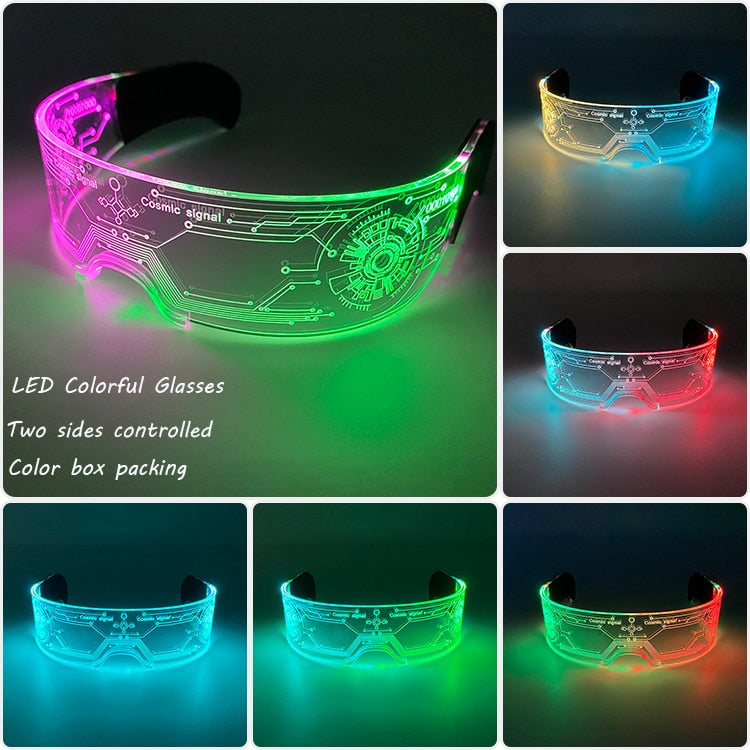 Lentes LED de colores luminosas para fiesta 🕶️™