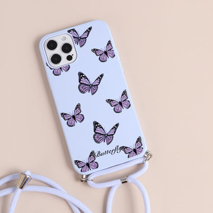 Bonita funda de teléfono con flores y mariposas para iPhone💗™