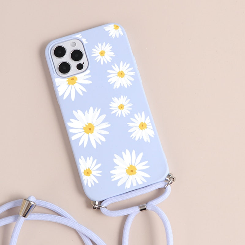 Bonita funda de teléfono con flores y mariposas para iPhone💗™