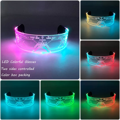 Lentes LED de colores luminosas para fiesta 🕶️™