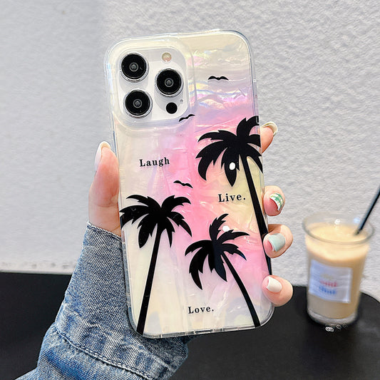 Funda de teléfono con patrón de árbol de coco 🥥🌴™️